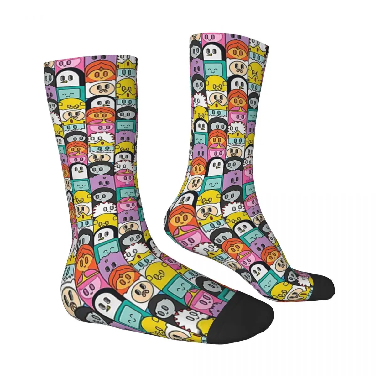 Adventure Time Family BMO Game Kawaii Drawstring Socks Hiking Cartoon Pattern Socks harajuku Men Happy hip hop