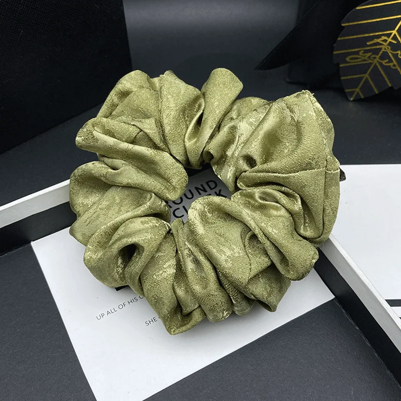 Satin Plissiertes Polka Dot Scrunchie 2026 Neuer Stil Haargummi Hoher Pferdeschwanz Haarband Elastisches Gummiband Haarbündel – Detail 5