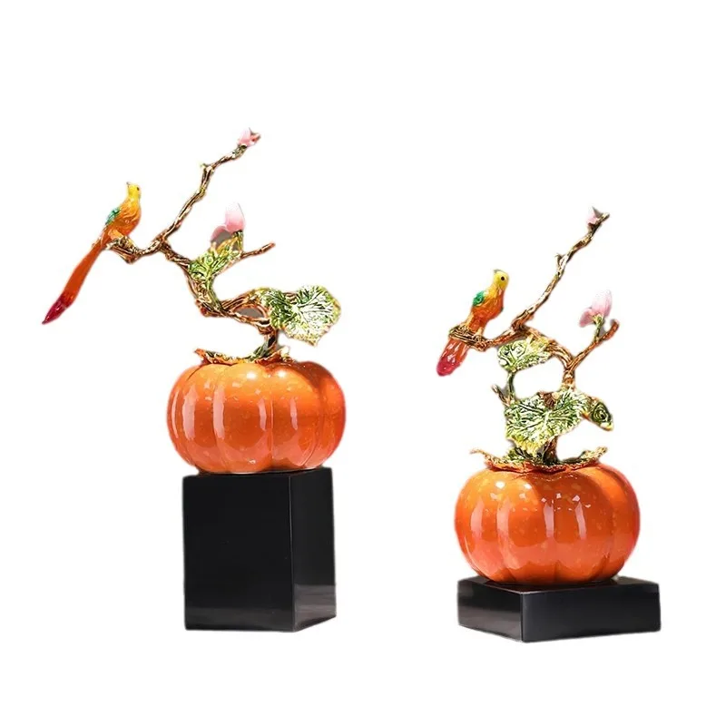 

Enamel color Chinese pumpkin ornament study tea room wine cabinet housewarming gift decoration
