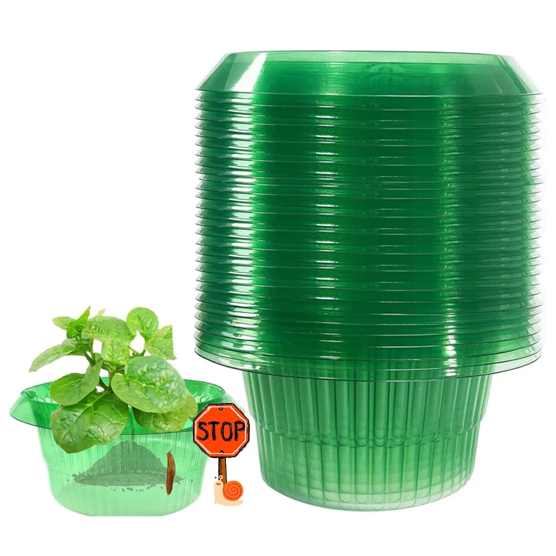 

5-25Pcs Plants Slug Protection Rings Green Planter Flower Pot Snail Vegetables Cover Reusable Pest Control Trapper Garden Tool