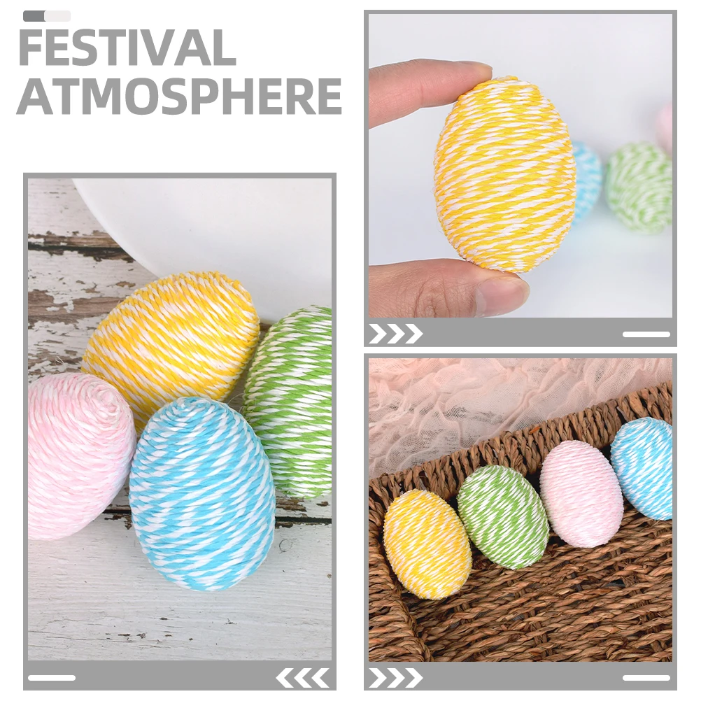 

4pcs Egg Foam Ball Decorations Colorful Foams Eggs Festive Easter Crafts Party DIY Ornament Festival Scene Adornments Imitation
