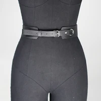 Black leather wide belt with decorative handcuffs, sexy women's bondage set, perfect for couples' dates and wild parties. - Image 5