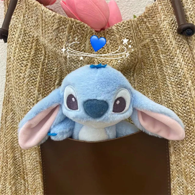 Disney Lovely Stitch Doll Bag Pendant Stuffed Cartoon Anime Lilo & Stitch Angel Plushies Keychains Birthday Gifts For Girl