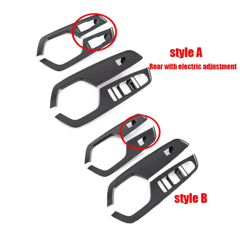 For BYD HAN DM-i EV 2020-2023 ABS wood carbonfiber door armrest window glass lift button swtich panle cover Interior sticker