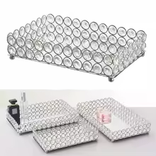 Crystal Mirror Tray, Cosmetics Tray, Perfume and Jewelry Display Tray, Table Decoration Fruit Tray for Holding Metal Cake Tray - AliExpress 15