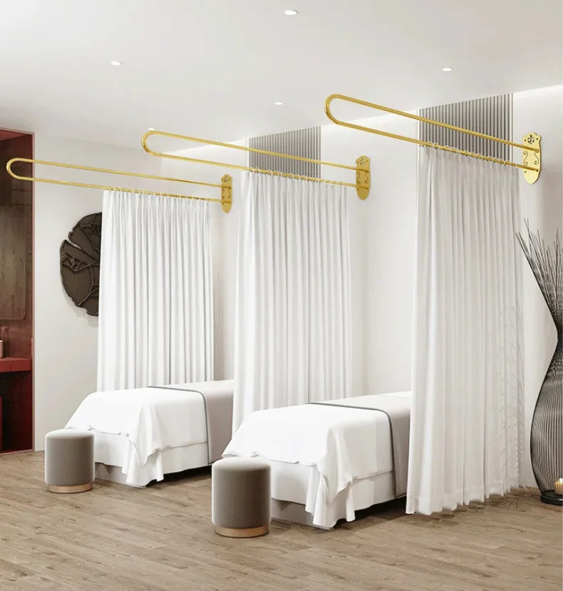 U-shaped L-shaped beauty salon health salon physiotherapy bed beauty bed partition curtain curtain rod