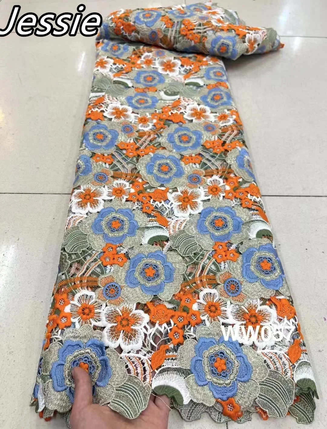 European Station Summer 2023 New High-end Small Fresh Fashion Exquisite Embroidery Sun Flower Water-soluble Fabric Slim-fit