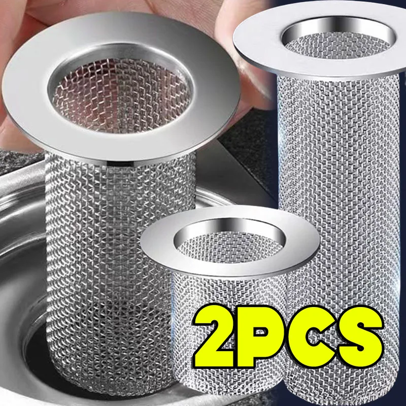 Floor Drain Filter Stainless Steel Mesh Kitchen Sink Filter Bathtub Hair Catcher Stoper Anti-clog Shower Net Strainer Drains