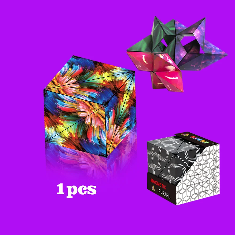 لعبة بناء تعليمية على شكل مكعب سحري مغناطيسي قابل للتحويل ثلاثية الأبعاد للأطفال من سن 3 إلى 12 عامًا نشاط التعلم الإبداعي