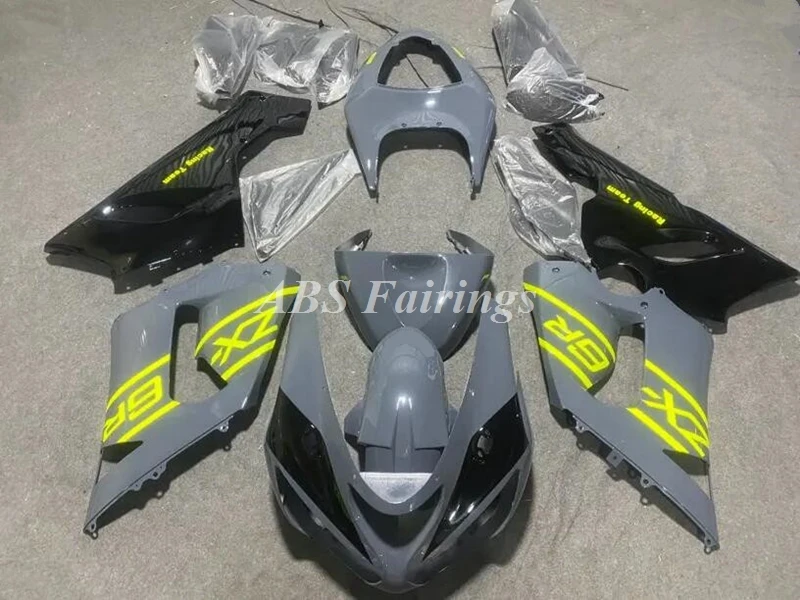 4Gifts New ABS Motorcycle Fairings Kit Fit For KAWASAKI ZX6R 636 2005 2006 05 06 Bodywork Set Custom Black Gray