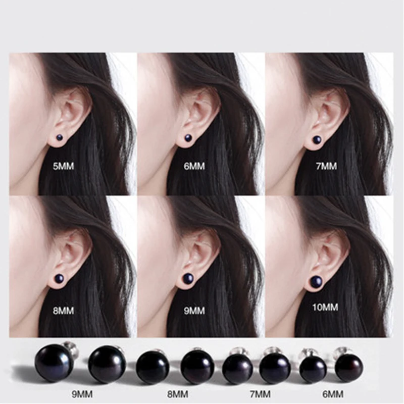 Natural Freshwater Pearl Stud Earrings Real 925 Sterling Sliver Earring Cultured White Pearl for Women Earring Jewelry Wholesale