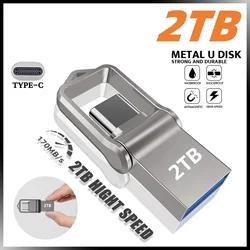 2TB Flash Drive High Speed USB 1TB 512GB Type-C Interface Dual-Use Flash Memory Stick For Mobile Phone Computer Disk 2025