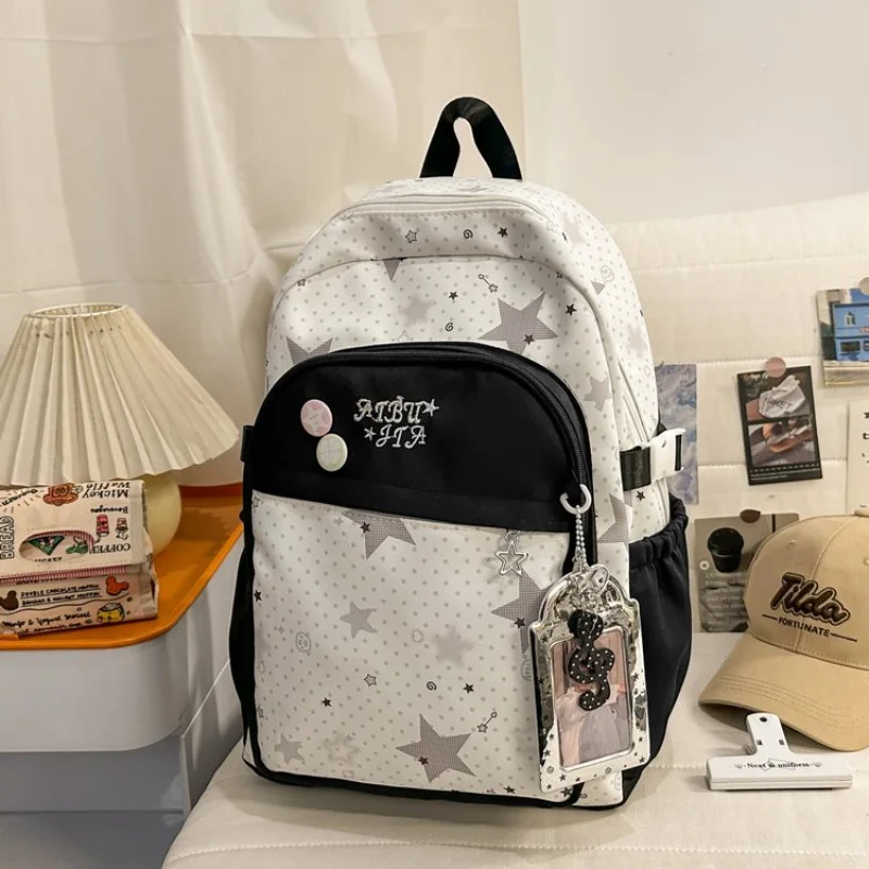 

Korean Cartoon Large Capacity Backpack 2025 Style Lightweight Campus Bookbag Casual Travel Nylon Material Breathable Comfort