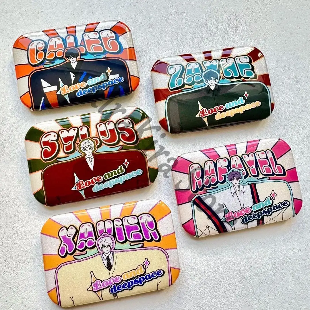 

Love and Deepspace Square Emblem Rafayel Zayne Xavier Sylus Caleb Badge Cosplay Breastpin Anime Pin Accessory Bags Pendants