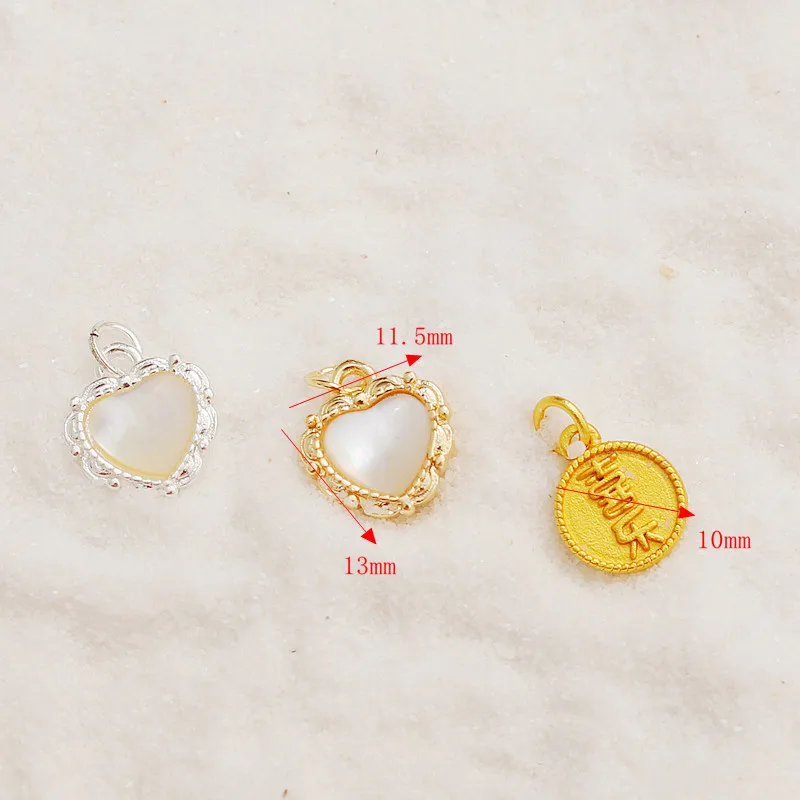 14K Gold-plated Stickers Love Pendants Peace And Joy DIY Bracelets Necklaces Pendants Accessories.