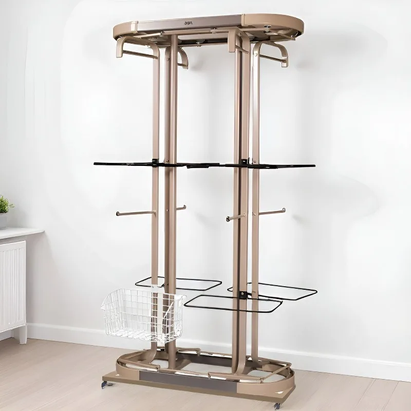 Movable rotating hanger 360-degree multi-functional cloakroom wardrobe, rotating hanger to the ground