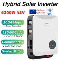 FCHAO 6.2kW 48V Hybrid Solar Inverter,100A MPPT,120-500VDC PV Input,Battery-Free Operation, WiFi, Breaker Combiner Box​
