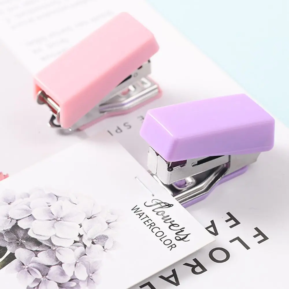 Cute Mini Metal Stapler Combination Set Portable Small with Staples Binding Tools Stationery Office School Student Supplies New