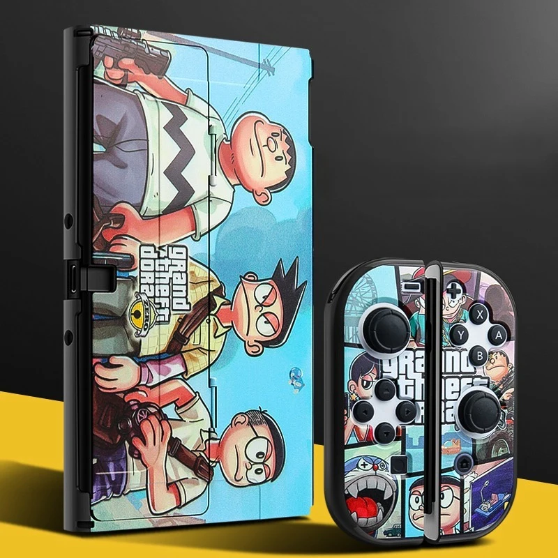 Funda protectora para Nintendo Switch, accesorios OLED, tema de Anime, cubierta Joycon, tapa basculante, accesorios para Switch, juegos de consola