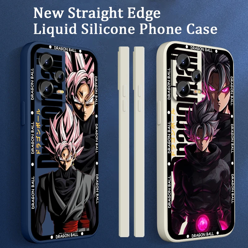 D-Dragon Goku Black Liquid Left Rope For Xiaomi Redmi Note 12 12S 12R 11 11T 11S 10 10S 9 8 8T Pro Plus 5G Funda Phone Case