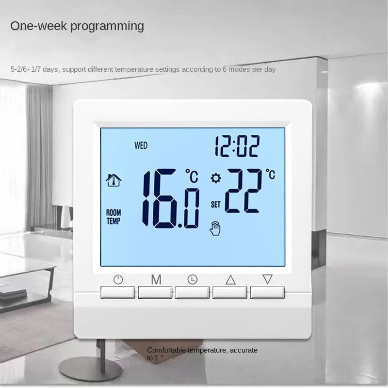 

Digital Gas Boiler Thermostat 3A Weekly Programmable Room Temperature Controller