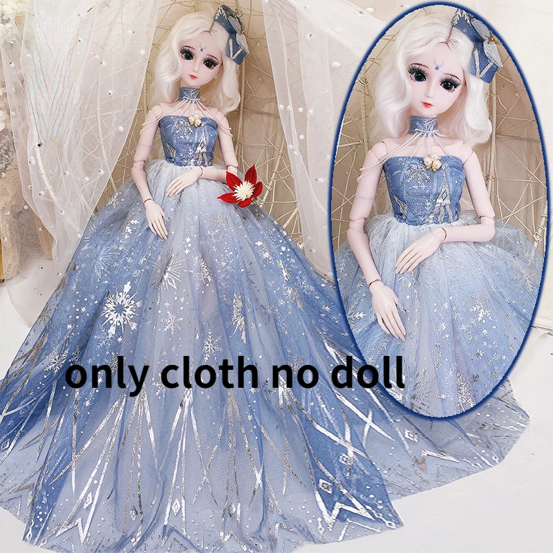 60cm Doll Dress Princess Wedding Dress 1/3 Bjd Doll Muilt-type Skirt Tail Wedding Dress for 60cm BJD Doll