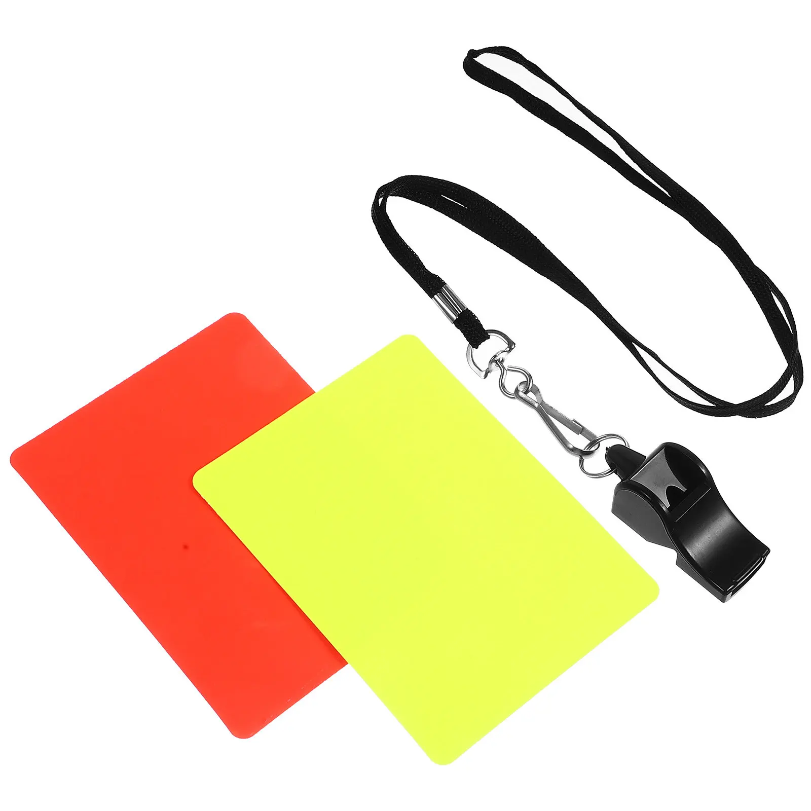 

1Set Professional Red Yellow Referee Cards Football Match Kit Whistle Lanyard Compact Soccer Referee Accessory