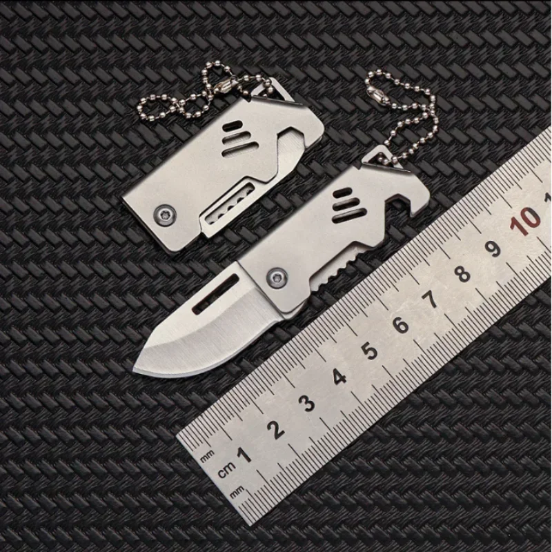 

New Mini Outdoor Folding Steel Knife Portable Bottle Opener Sharp Cutting Tool High Hardness Camping Survival Tool D2 Hanger