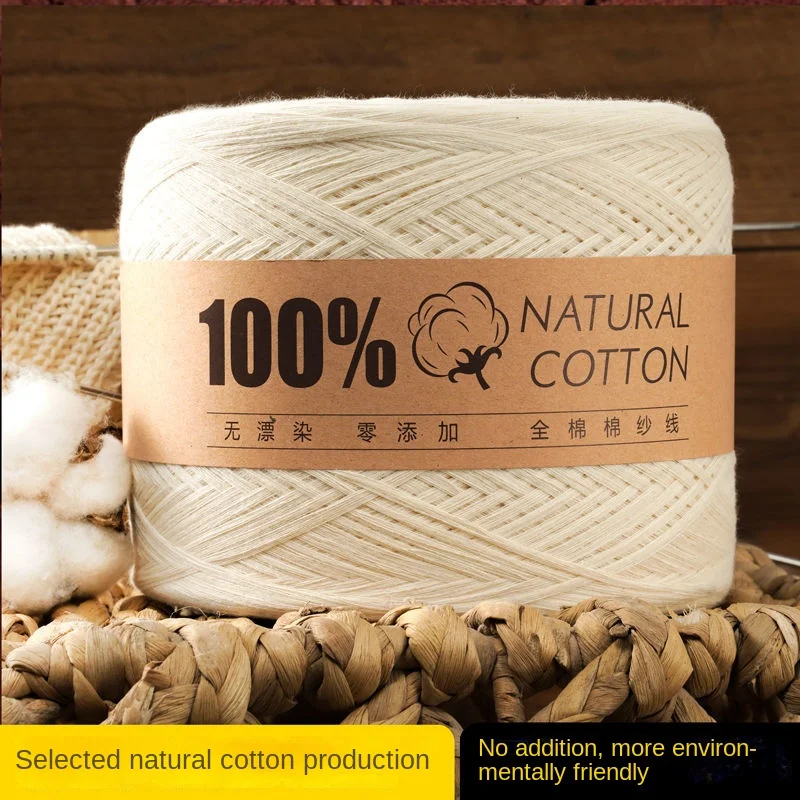 Knitting Cotton Yarn Thread Non Bleached Raw Coton Cords Baby ClothES Cochet DIY Scarf Sweater 500grams/Ball