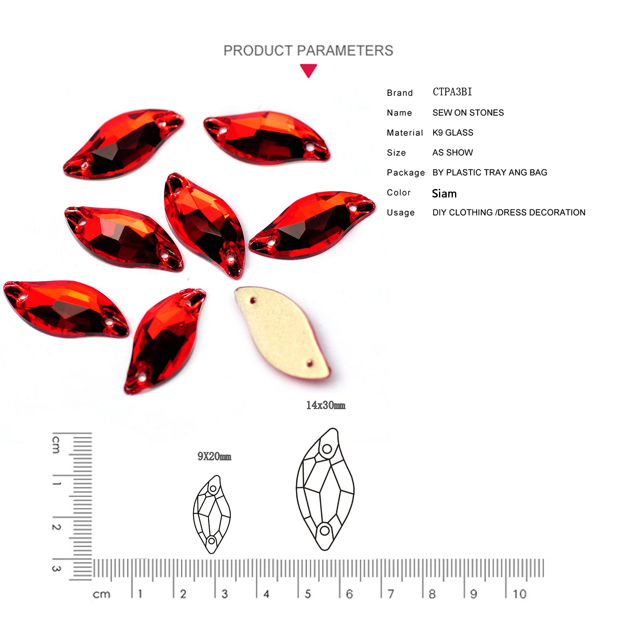 6A Best Quality Strass Leaf Shape Crystal Sew On Rhinestones Crystal Glass Sewing Beads for Wedding Dance Dress Garment Design