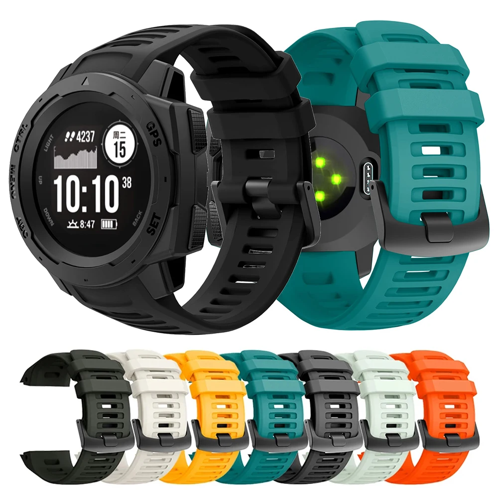 22mm Silicone Strap For Garmin Instinct 2 Smart Watch Band for Garmin Instinct Tide/Tactical/Esports/Dual Power Surf