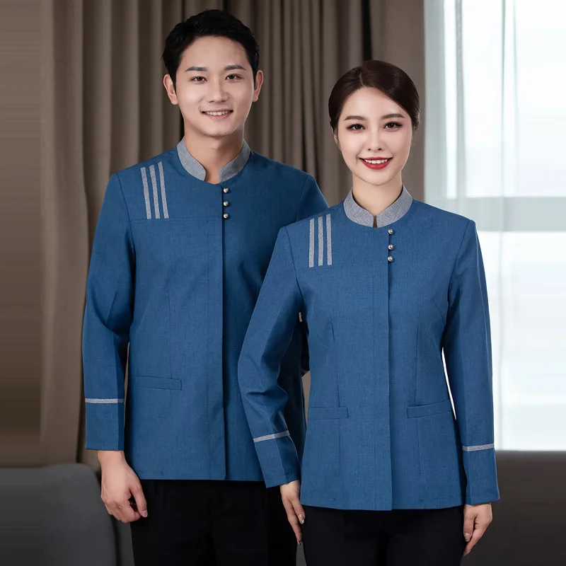 

Рабочая униформа для уборщиц гостиничных номеров, женская, с длинными рукавами, для персонала по уборке территории, одежда с короткими рукавами