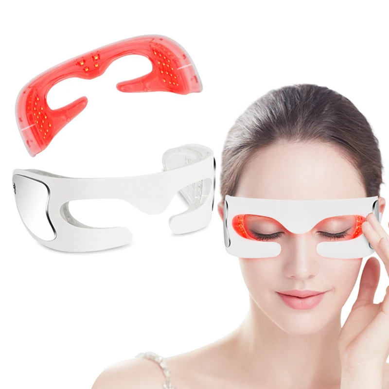 

3-режимная светодиодная маска для глаз с красным светом, терапия красным светом, устройство для красоты глаз, против старения, омоложения кожи, темных кругов и морщин