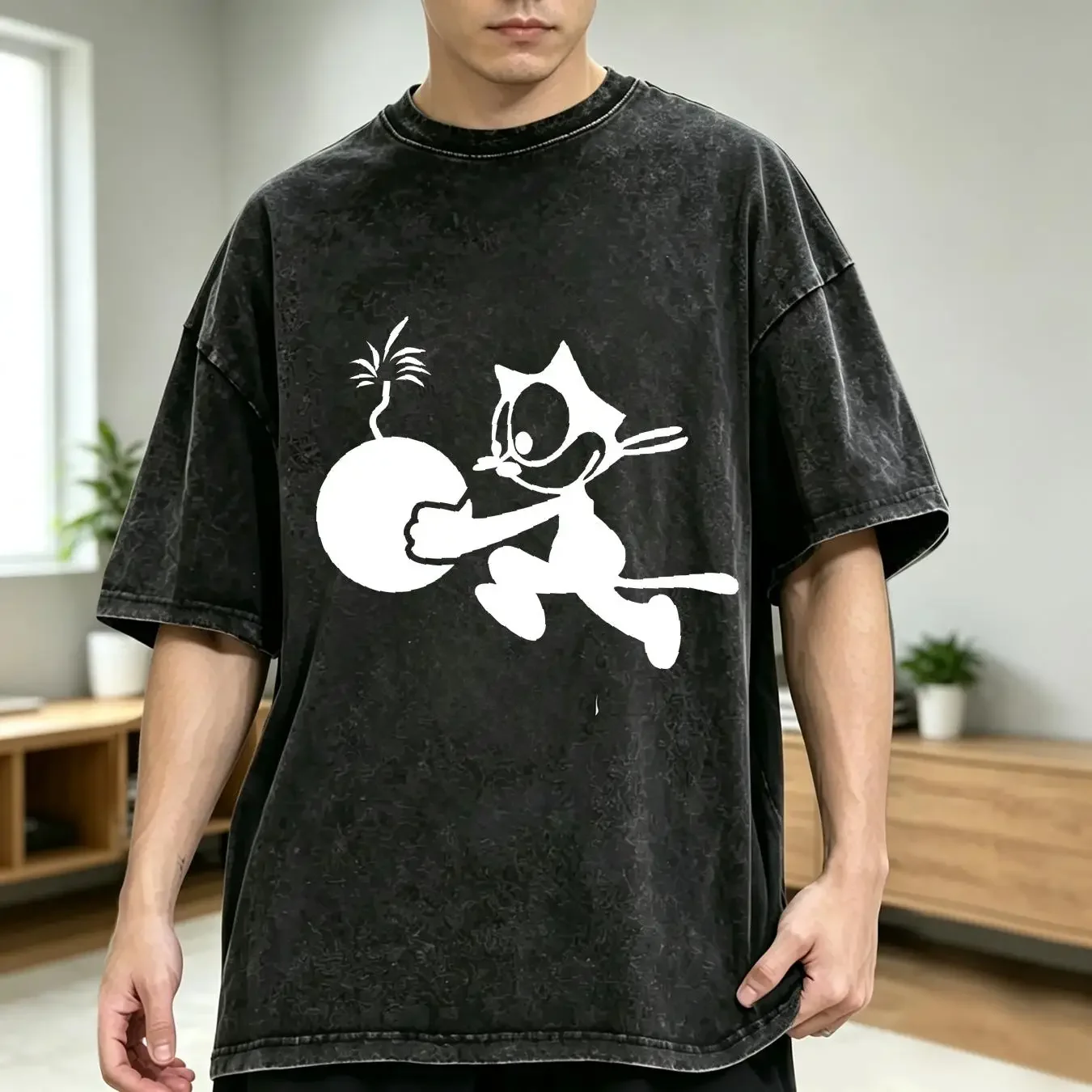 washed T Shirt Tomcatters S M L XL 2XL 3XL Cotton Die Cut F 14D VF 31 long or short sleeves vintage Washed Stylish Versatile