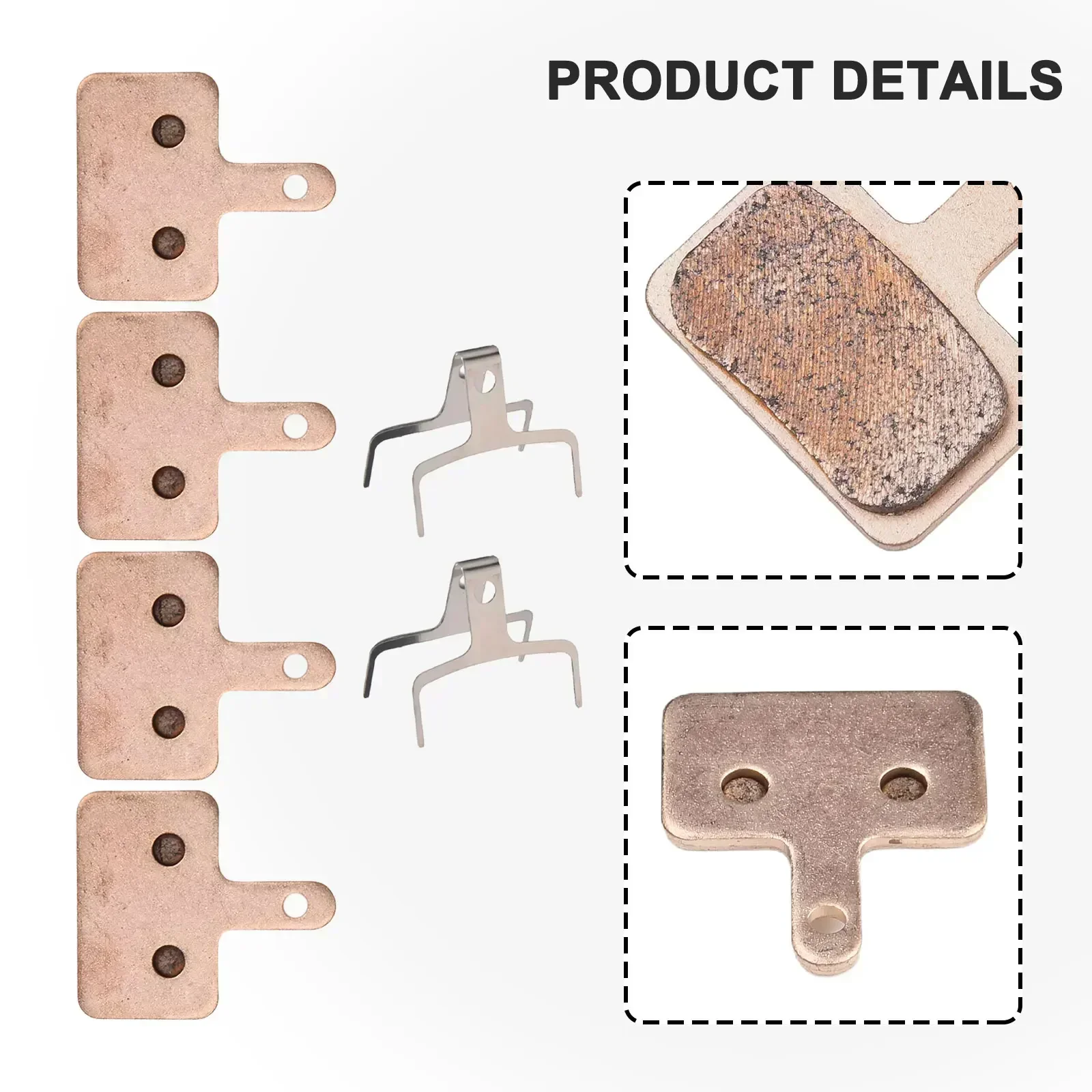 High Quality Brake Pads Electric Bicycle Excellent Heat Dissipation Gold Full Metal Parts Brake Pad Ebike Accessories