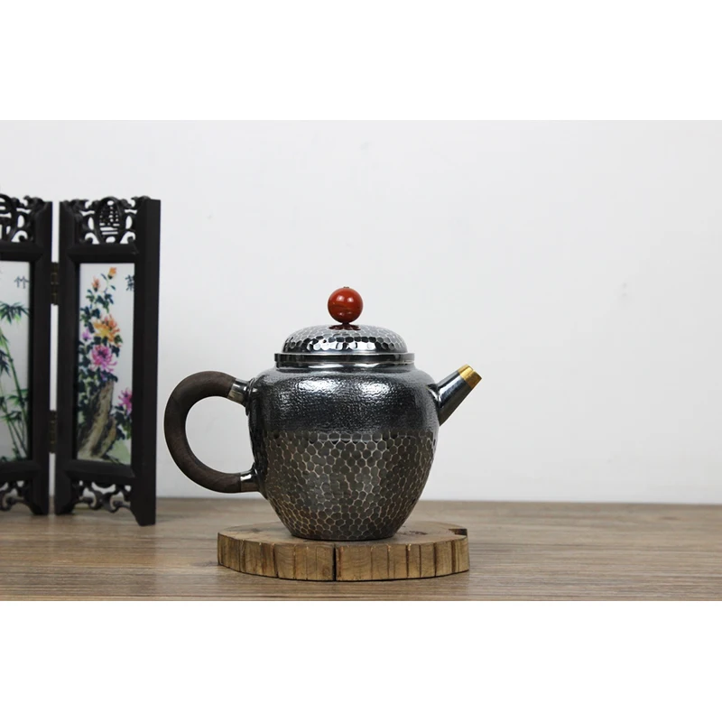 

999 sterling silver handmade tea set Japanese retro teapot kettle teacup home office tea ceremony Kungfu tea set 200ml