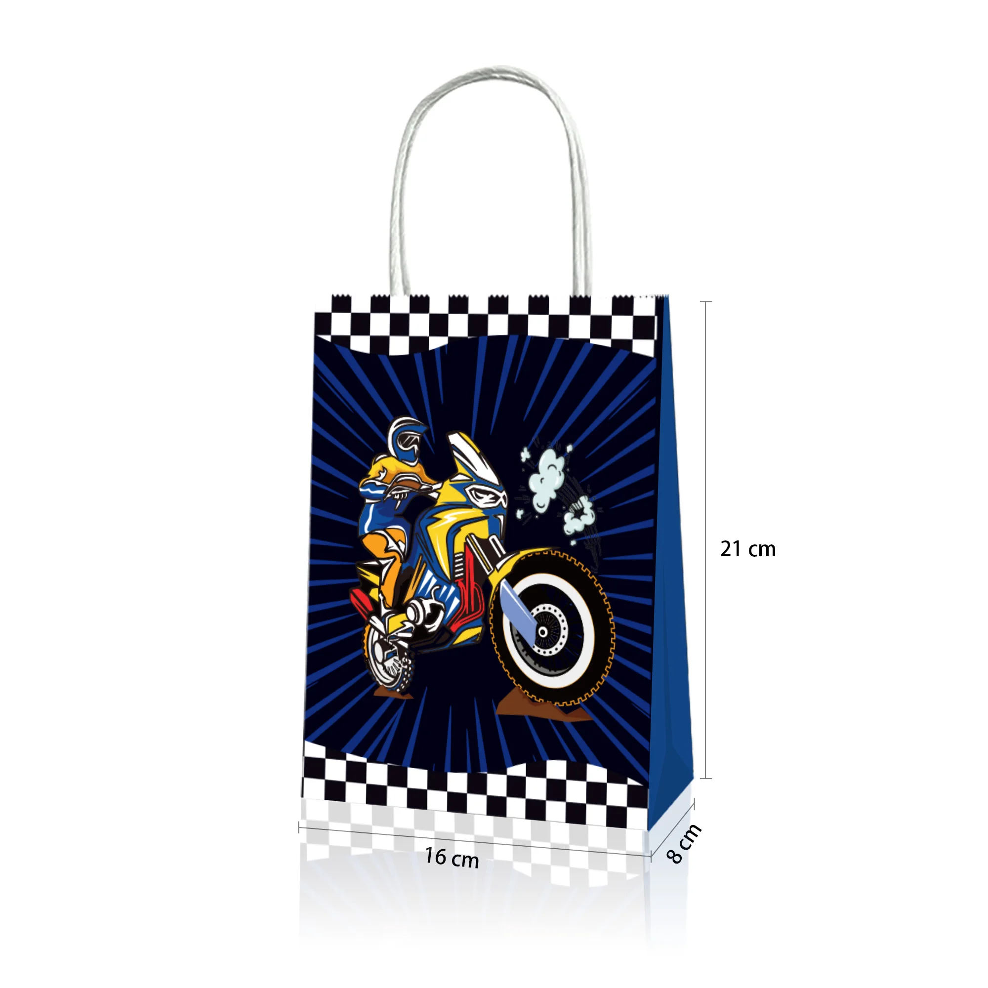 6/12/18/24/30 Stück Dirt Bike Motorrad Party Geschenktüte mit Griff Candy Goodie Bags Motorrad Racing Geburtstag Party Dekorationen – Detail 5