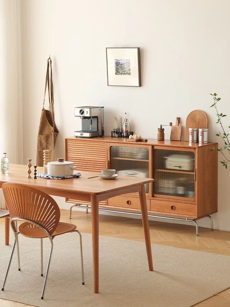 Обеденный шкаф из массива дерева, мебель из вишневого дерева, гостиная, винный шкаф, кухонный шкафчик для хранения, вино из вишневого дерева