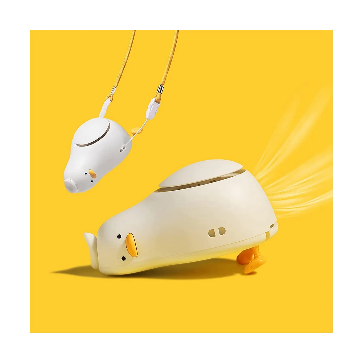 LIE-IN-PEACE DUCK Portable Neck Fan,USB Rechargeable 3 Wind Speed Personal Fan,Mini Hanging Neck Fan