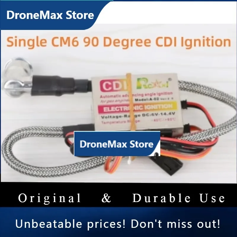 DroMaOriginal RCEXL NGK-CM6 10mm 90/120 Degree Ignition CDI Igniter 14.4V For DLE Single/Twin Cylinder Gas Engine Auto Angle