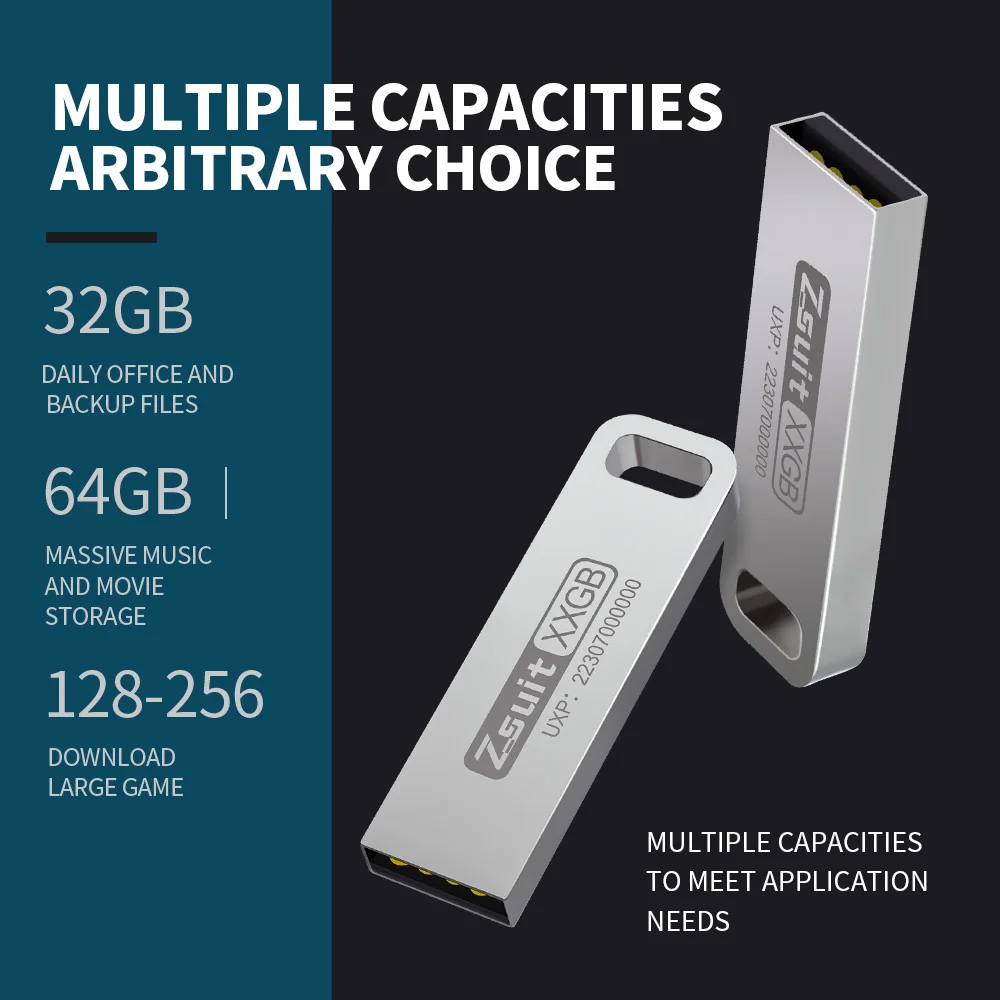 Imagem -04 - Zsuit Novo 10 Peças Flash Drives 64gb Memória Vara para Móvel 128gb Metal Usb Flash Drive 32gb 2.0 Pen Drive para tv Computador u Disco