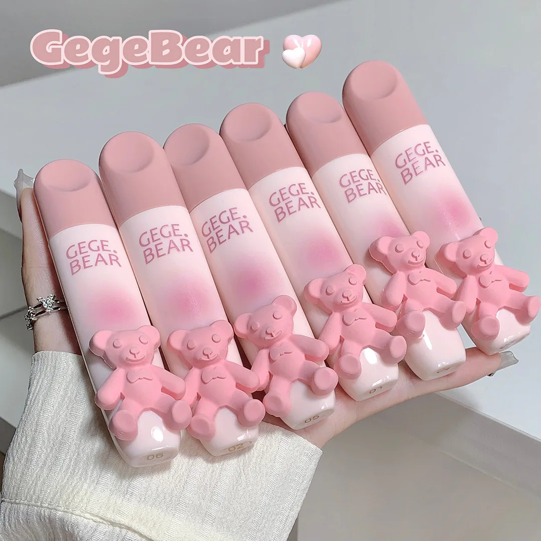 Korean New Bear Tender Gloss Lip Glaze Soft Mist Milk Mist Matte Lip Gloss Mud Makeup Lipstick Beauty & Health
