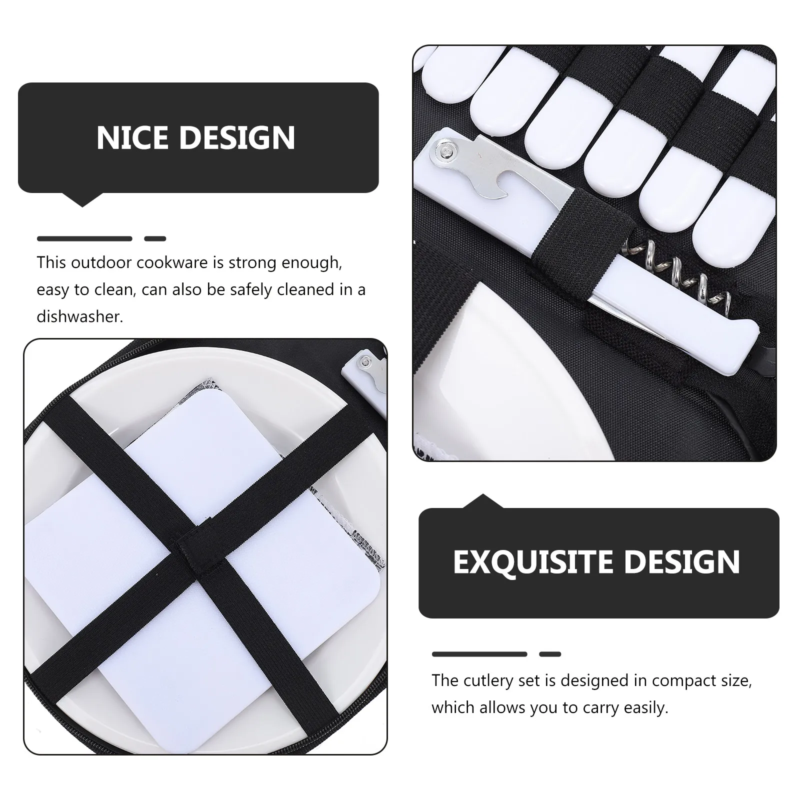 

1Set Stainless Steel Travel Cutlery Set Portable Tableware Outdoor Camping Picnic Utensils Flexible Handle Durable Practical