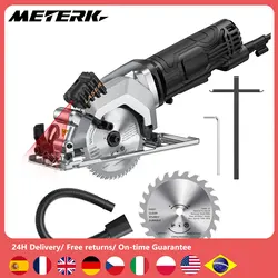 Mini Circular Saw 4.8 Amp 4-1/2 Inch Compact Circular Saw 3700RPM Electric Circular Saws with Laser Cutting Guide for Wood Tile