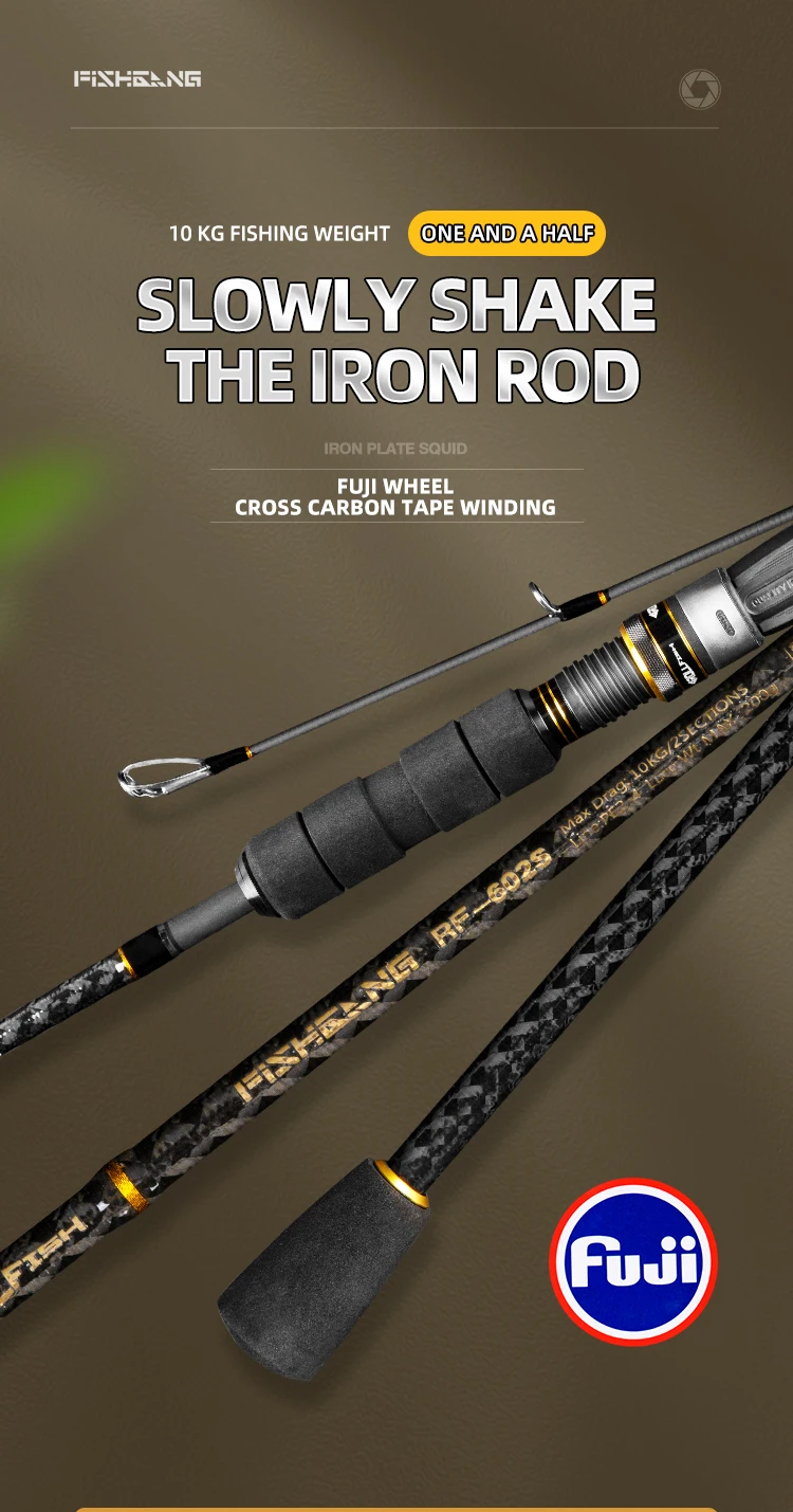 ROLLFISH Boot Kohlefaser Licht Jigging Angelrute Spinning Casting Köder Angelrute Salzwasser 2 Abschnitte WT127-141g 1,68-1,98 m – Detail 1