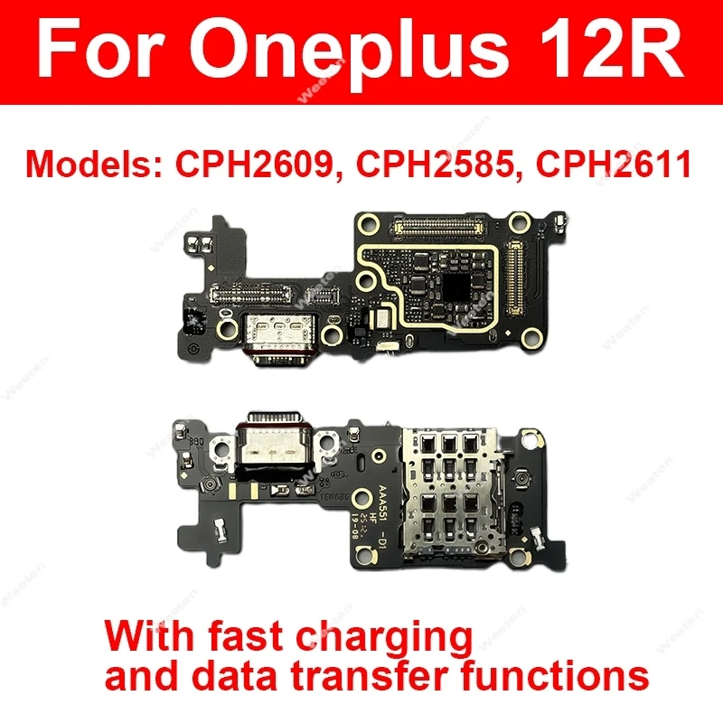 Płytka ładowania USB do OnePlus 1+ 12 12R 13 13R 13T, moduł ładowania USB, port ładowania USB, taśma flex, złącze do naprawy — zdjęcie produktu 3