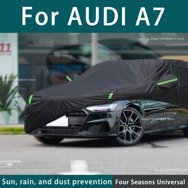 

For Audi A7 210T Full Car Covers Outdoor Sun Uv Protection Dust Rain Snow Protective Anti-hail Car Cover Black Auto Cover