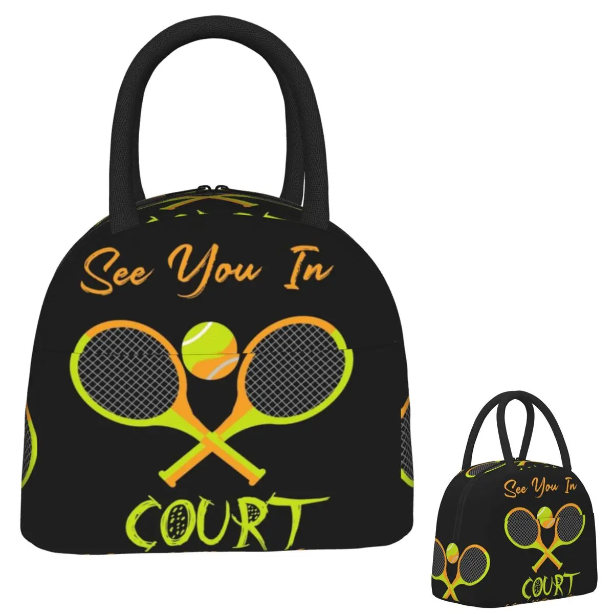 

See You In Court Tennis Lover Gift Insulated Lunch Bag for Women Kids Leakproof Food Boxes Thermal Lunch Box Tote