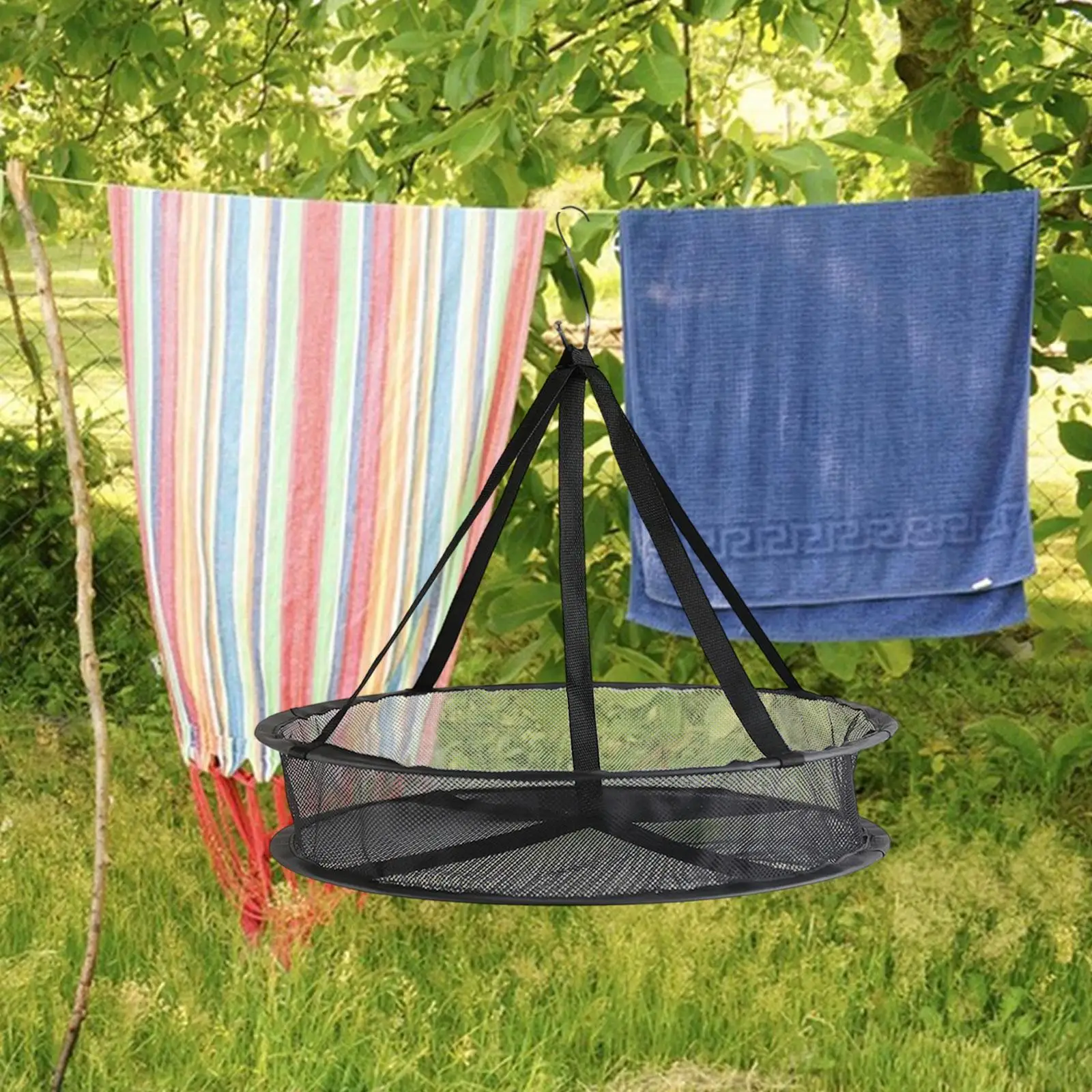 

Clothes Drying Rack Mesh Clothes Hanging Rack Outdoor Supplies Compact Mesh Hanger Net for Underwear Clothing Toys Plants