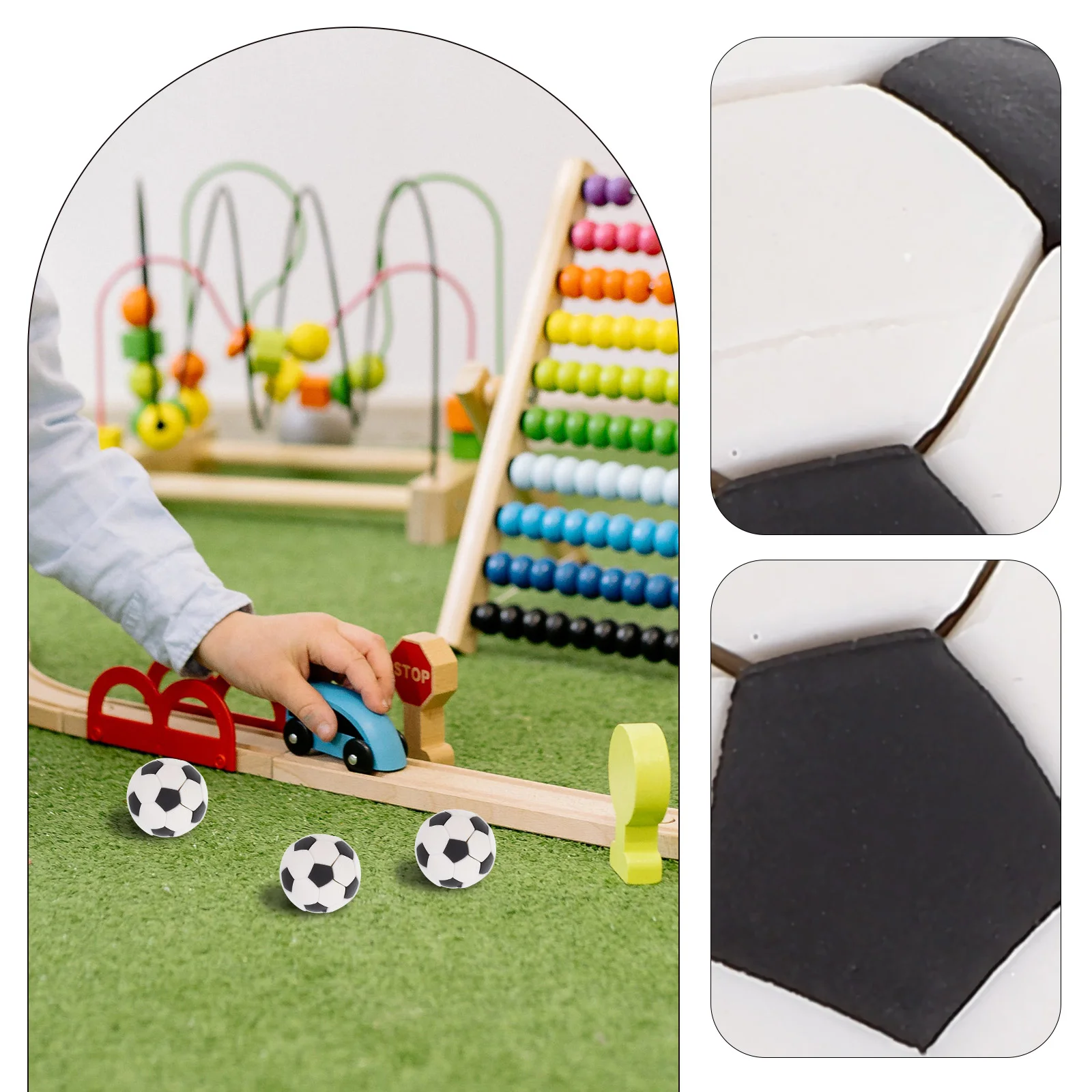 3 Pcs Dollhouse Basketball Mini Decorations Sports Soccer Balls Lifelike Rubber Football